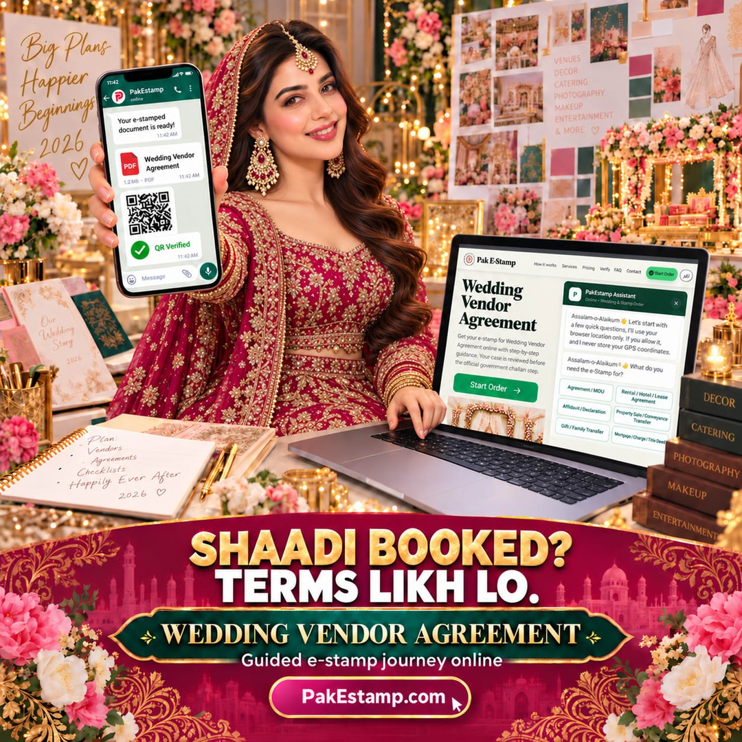 Shaadi booked? Venue, décor, photography, catering… terms likh lo. 💍✨
Before the celebrations begin, a clear Wedding Ve